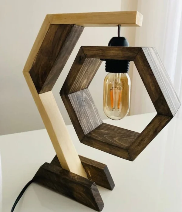 Handcrafted Wood Accent Lamp
